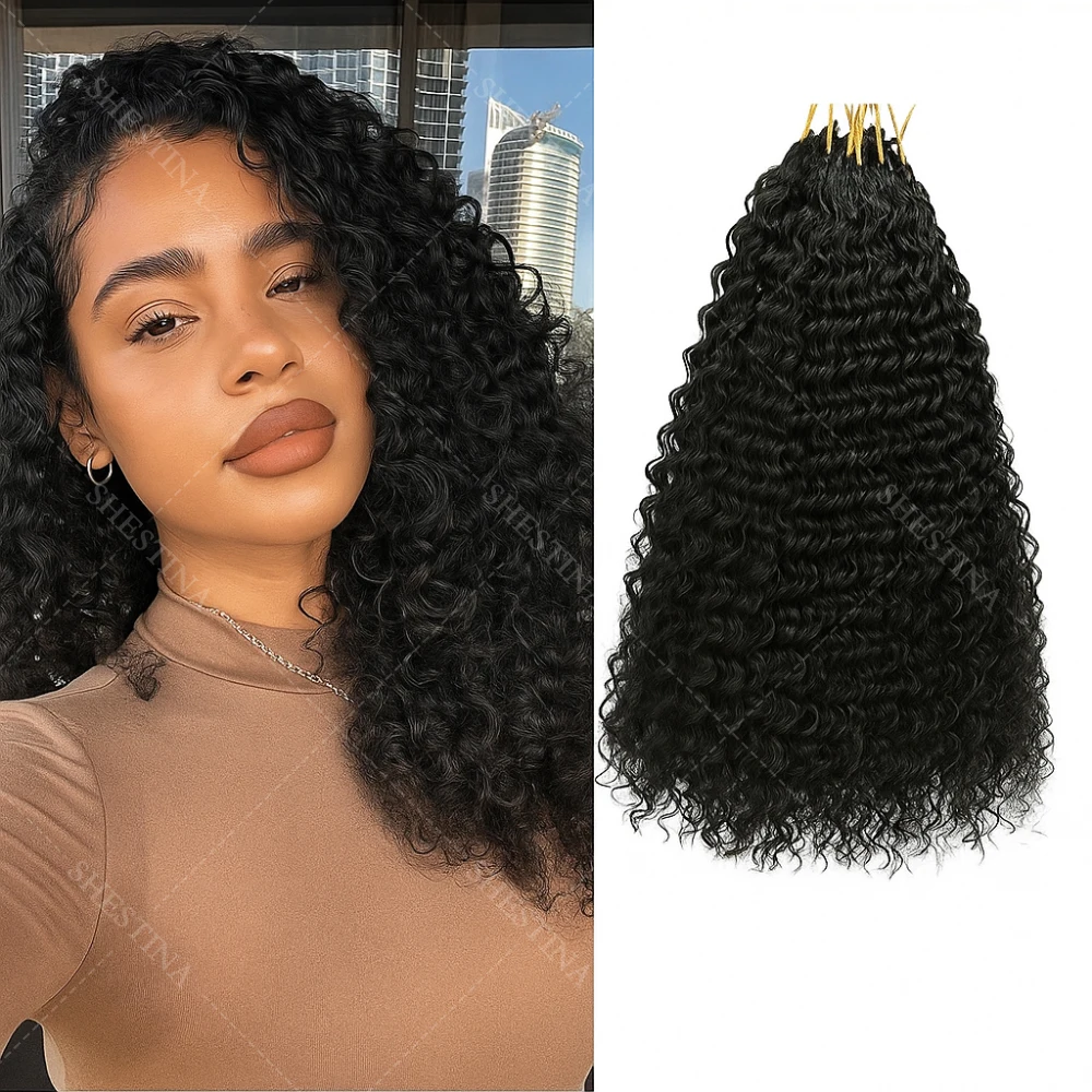 

10A Богемные косы Вязание крючком Человеческие волосы Бразильские наращивание волос с перьями Натуральные черные маленькие спирали Вьющиеся вязанные крючком человеческие волосы