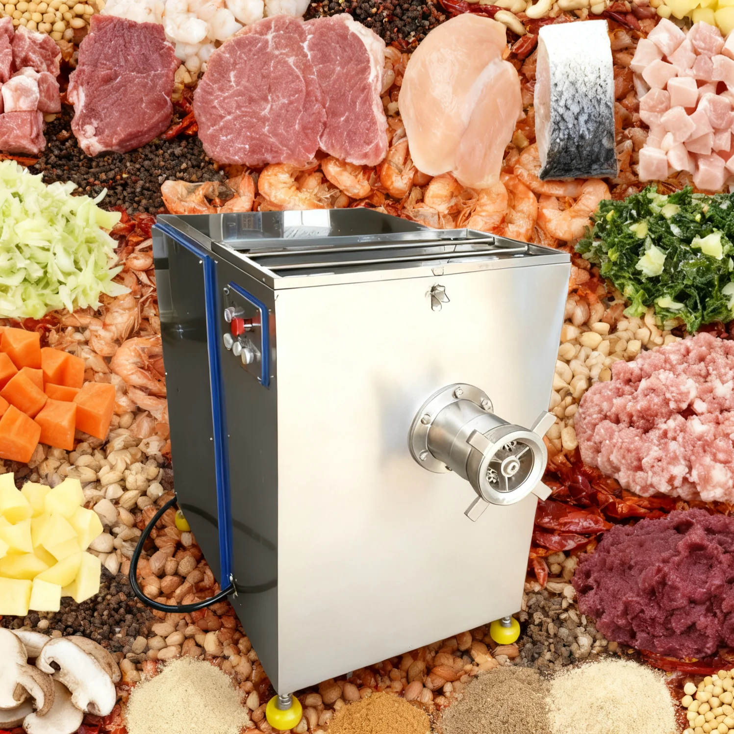 High Efficiency New Meat Grinder for Fish Shrimp Vegetable Mincing