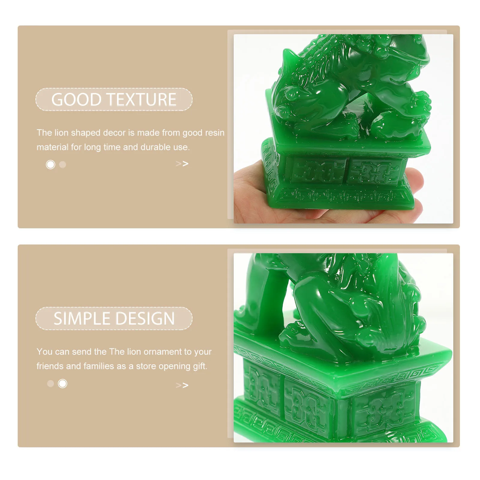 

1Pair Resin Lion Ornament Decorative Statue for Desktop Home Office Tabletop Adornment Mini Lion Decor Tabletop Adorns