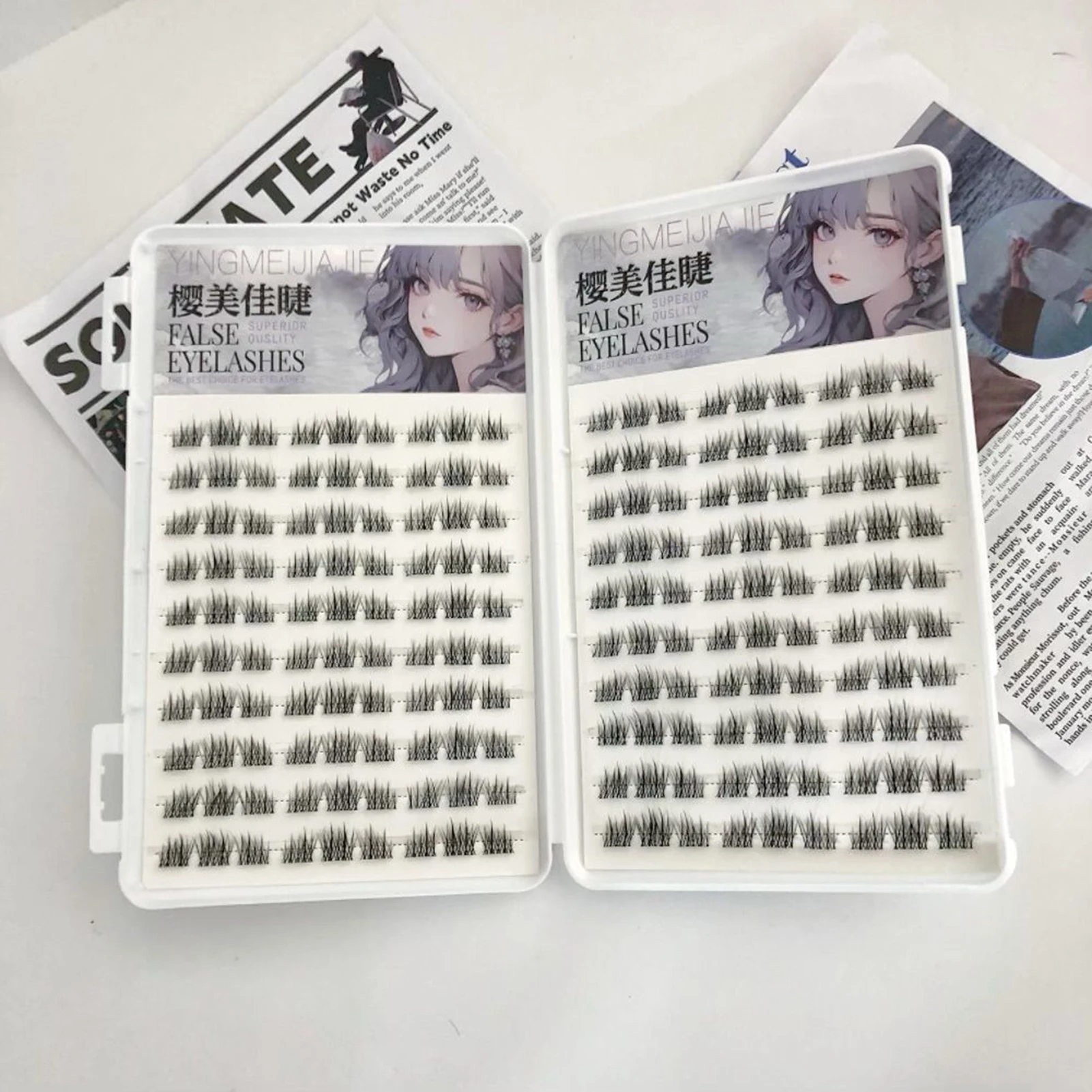 رموش صناعية رفيعة للغاية خالية من الغراء طبيعية لا حاجة للغراء رموش مجزأة مجموعات رموش مانغا ذاتية اللصق #1