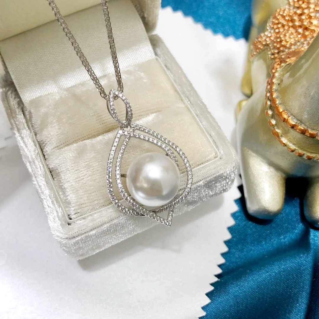 DIY 18K Pearls Pendants Bases Pedestals Necklaces for Women Not Include Pearls JY