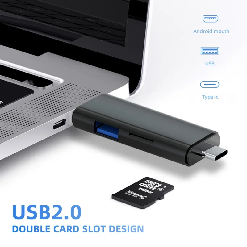 2024 New USB3.1 Card Reader High Speed SD TF Micro SD Card Reader Type C USB C Micro USB Memory OTG Card Reader For Dropshipping