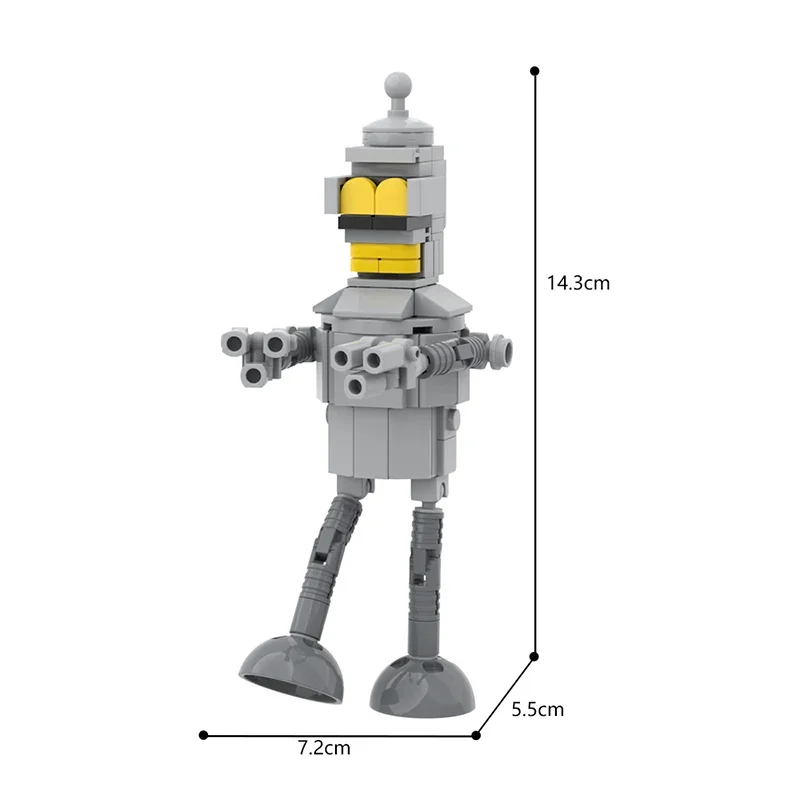 110PCS MOC Movie Futuramaed (Bender) Building Block Assembly Model Action Figure Classic Movie Brick Toy Holiday Gift