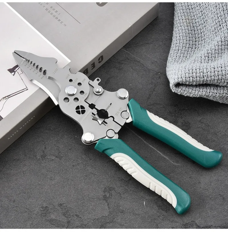 Faltbare Abisolierzange Riemenscheibe Design Multifunktions Elektriker Draht Splitter Draht Wicklung Zange Crimpen Zange Hand Werkzeug – Detail 13