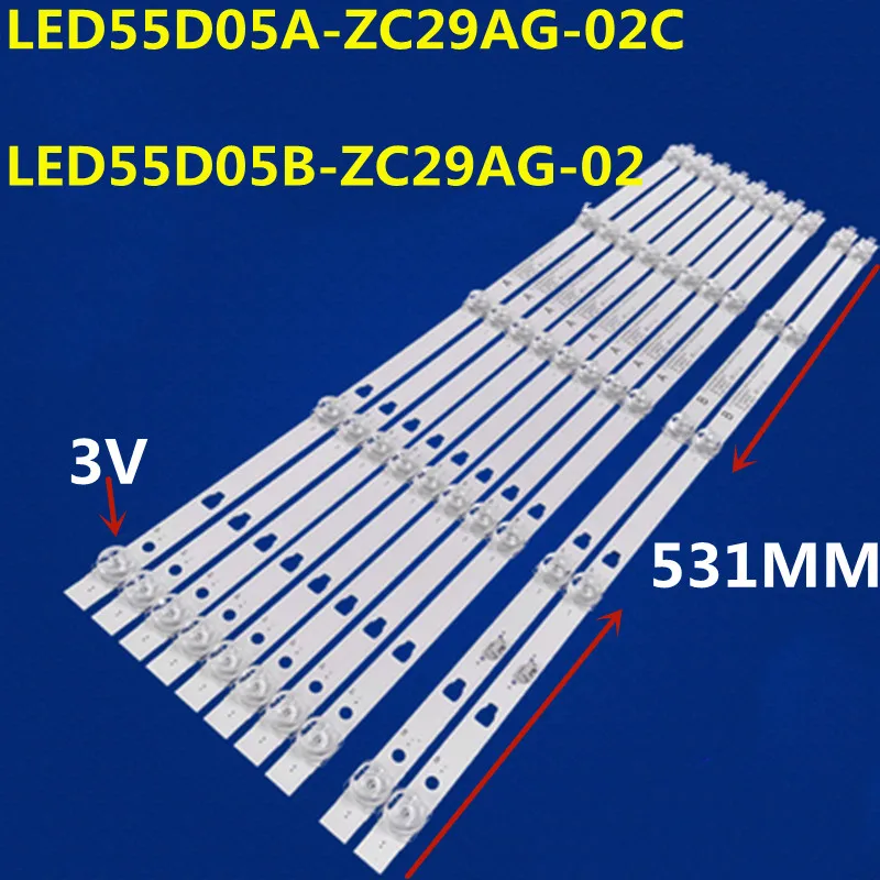 

1Set=10PCS LED Backlight Strip LED55D05A-ZC29AG-02 LED55D05B-ZC29AG-02 For LU55C51 LS55AL88A81TK55ZM LS55A5155N6 U55H3 LS55M31G