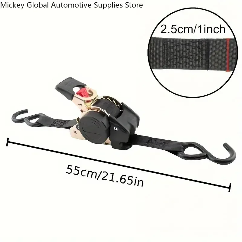 2M Automatic Shrink Bundle Tape Retractable Belts Luggage Securing Tensioner Retractable Auto Ratchet Strap For Auto Motorcycles