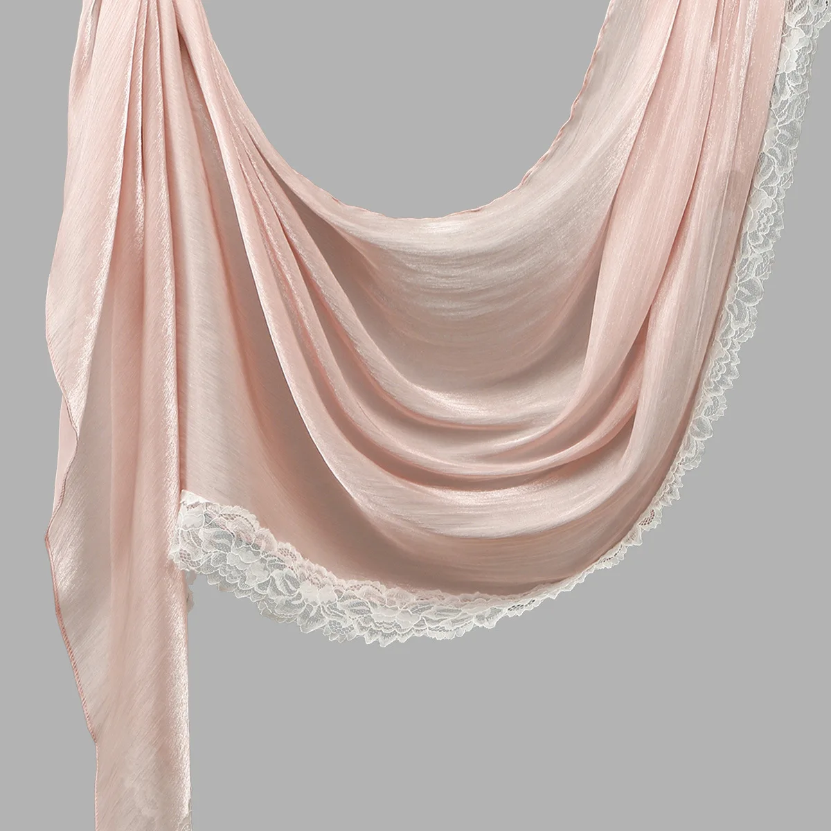 

Lace edge beaded headscarf, elegant lace shawl for women, breathable shawl, cotton plain scarf, women's Muslim headscarf