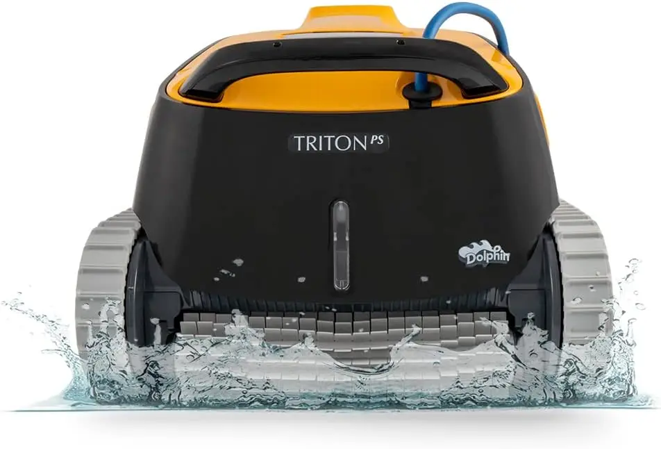 Triton PS Automatic Robotic Pool Vacuum Cleaner Always Cleaning Never Charging, with Scrubber Brush Ideal for In-Ground Pools