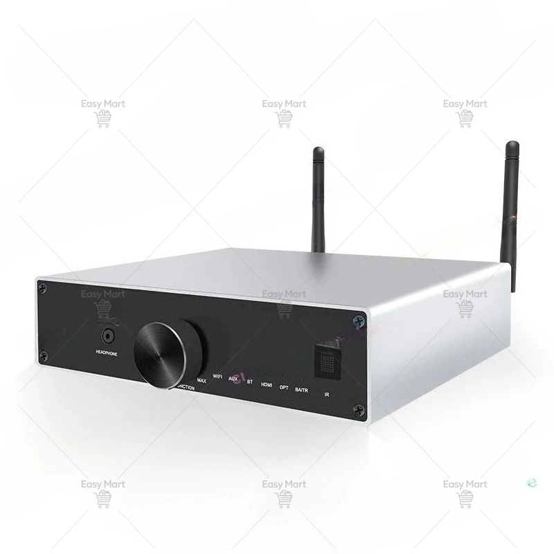 IN STOCK FOR Hot Selling WiFi Airplay BT 5.0  100w Line AUX Input, Fiber Mini Home Audio Amplifier
