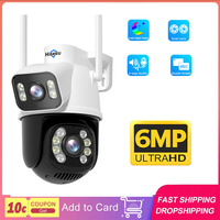 Hiseeu WS318B 6MP Outdoor WiFi Camera Dual Lens IP66 Weatherproof Double Screen 2-way Audio Color Night Vision Auto Tracking