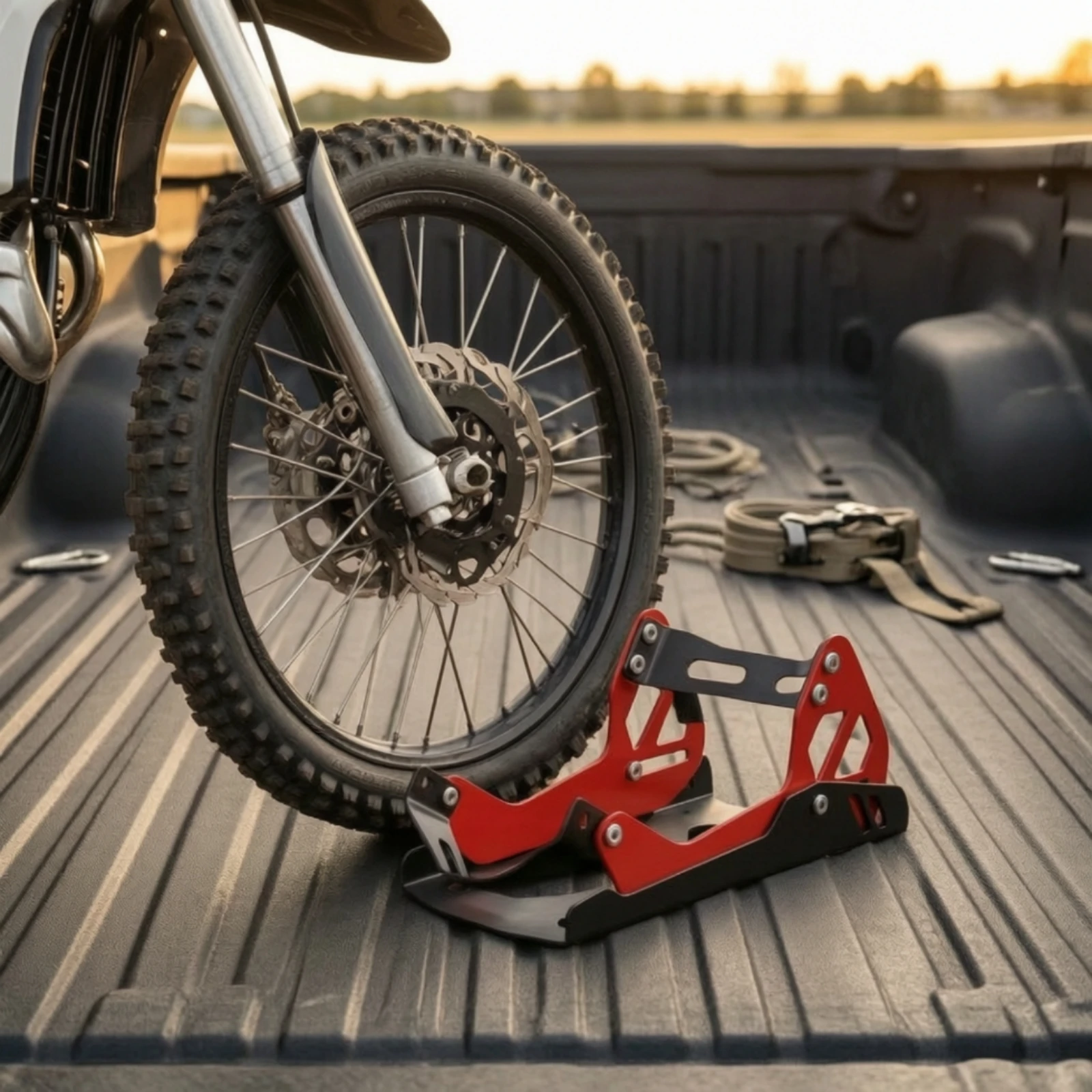 Motorcycle Wheel Chock Compact Motorcycle Wheel Stand Heavy Duty Sturdy for Motorcyclists, Garage, Trailer