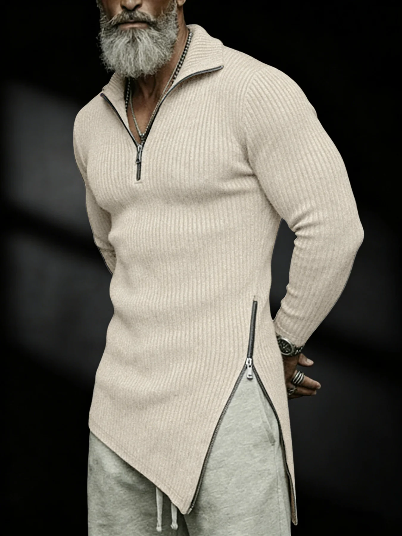 ApexFit Men’s Stand Collar Quarter-Zip Pullover - Image 4