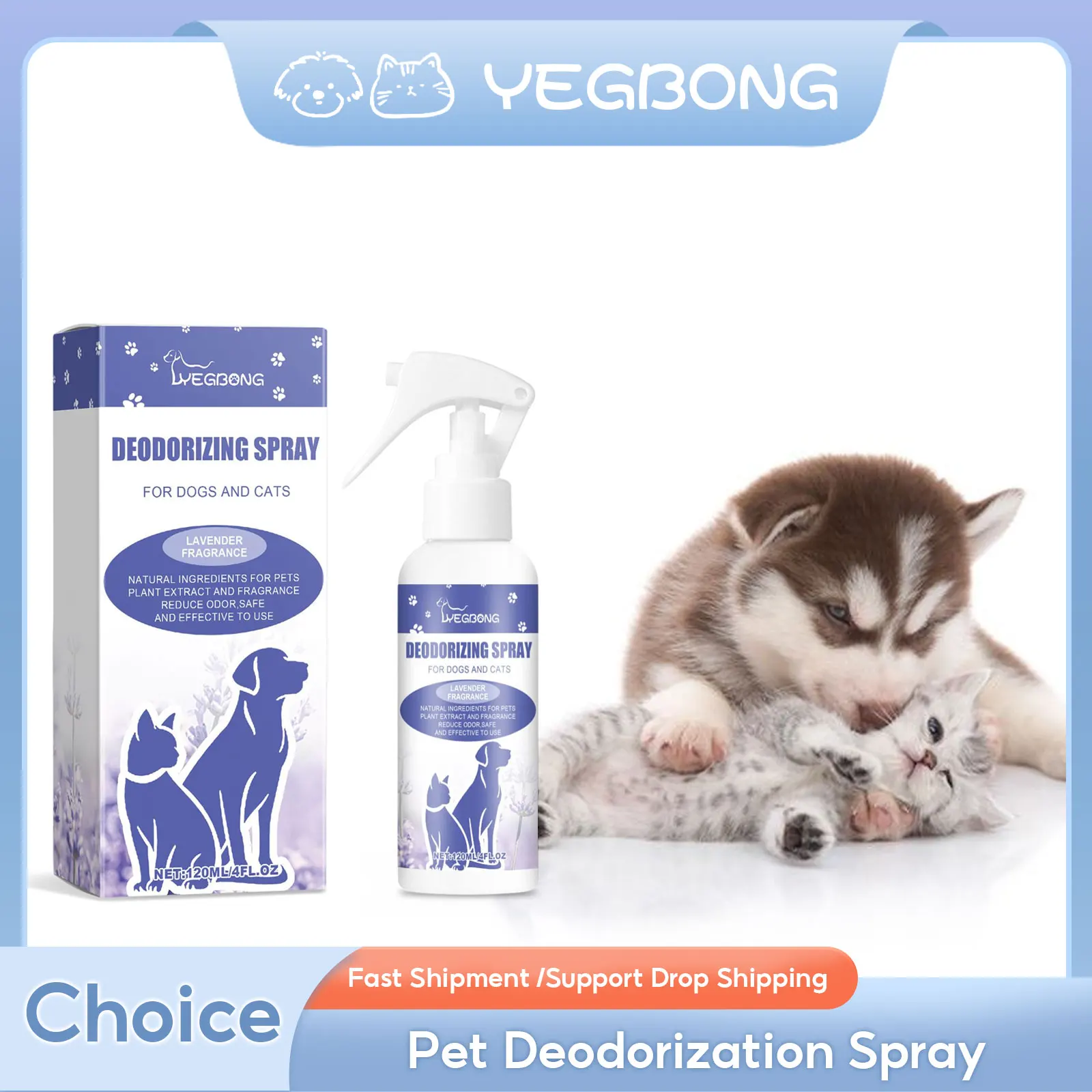 

Pet Deodorization Spray Urine Odors Removal Long-Lasting Deodorizer Bad Smell Eliminating Body Fresh Scent Dogs Smell Remover