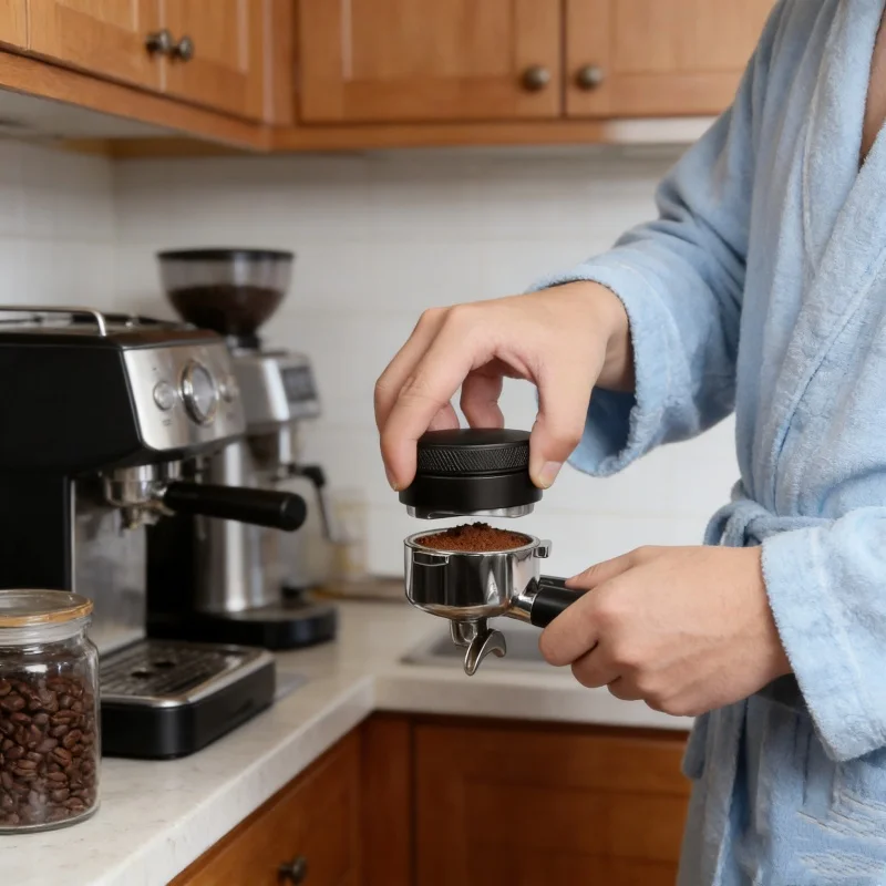 

Coffee Distributor Espresso Distribution Tool/Leveler 3 Angled Slopes Adjustable Palm Tamper Fits 51/53/58mm Portafilter