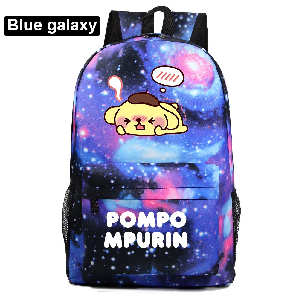MINISO名創優品サンリオポムポムプリンバックパック男の子女の子スクールバックパック男性女性新しいプリントバッグ学生ブックリュックサック