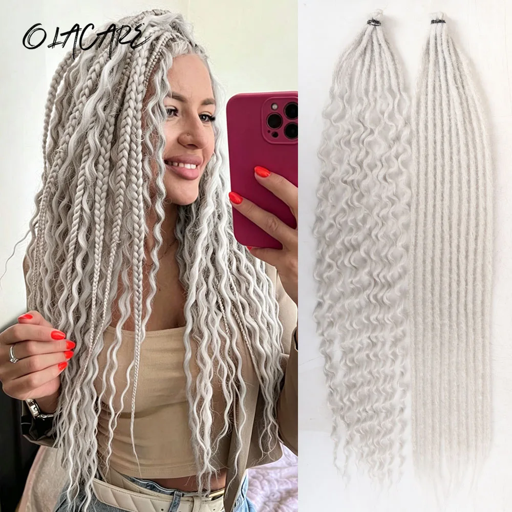 Synthetic Twist Crochet Curly Hair 24 Inch Water Wave Braid Hair 10 Strands Dreadlock Blonde Brown Deep Wave Braiding Extension
