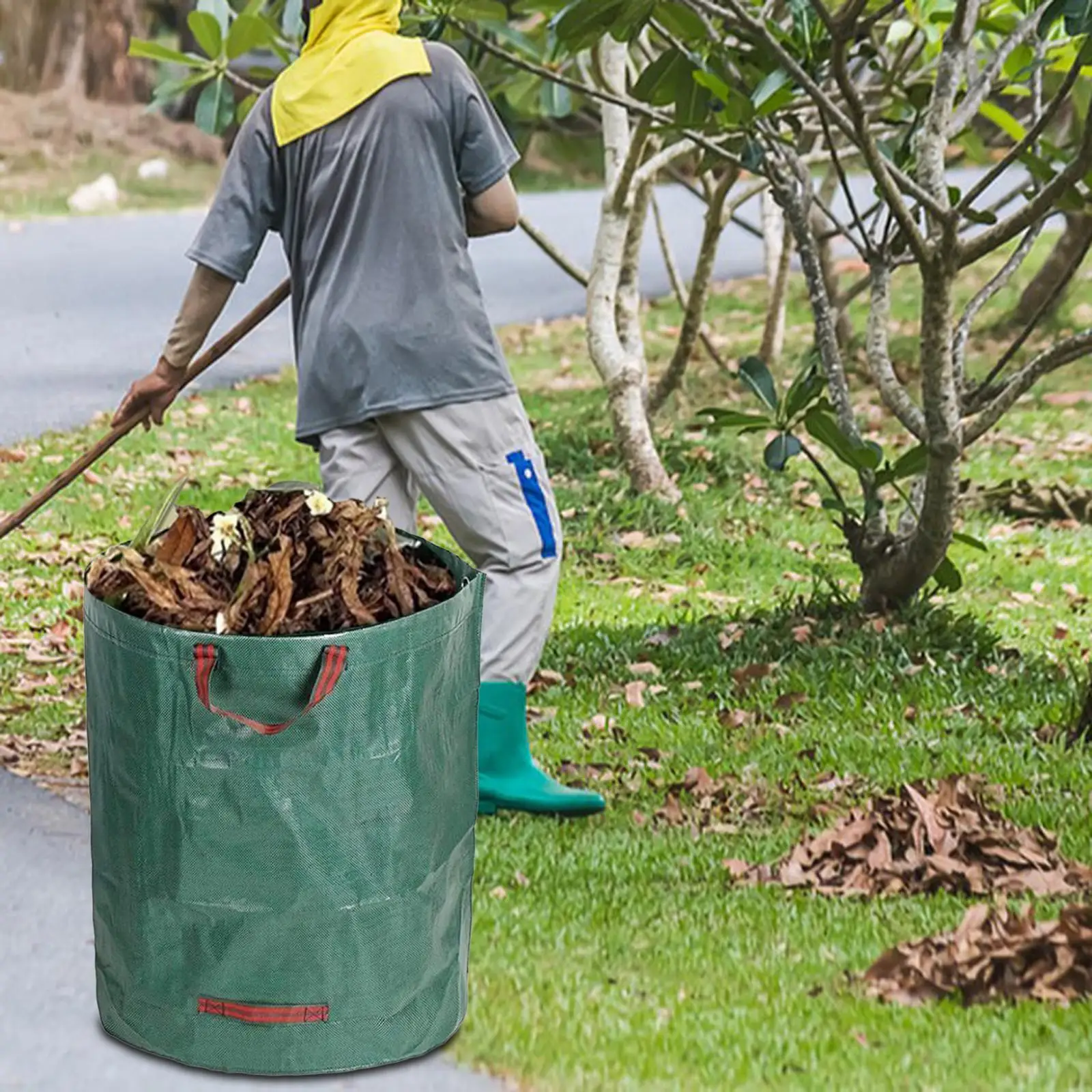 Garden Waste Bags Gardening Bags Heavy Duty with Handles Garden Leaf Waste Bags Leaf Trash Container Bags for Lawn Camping
