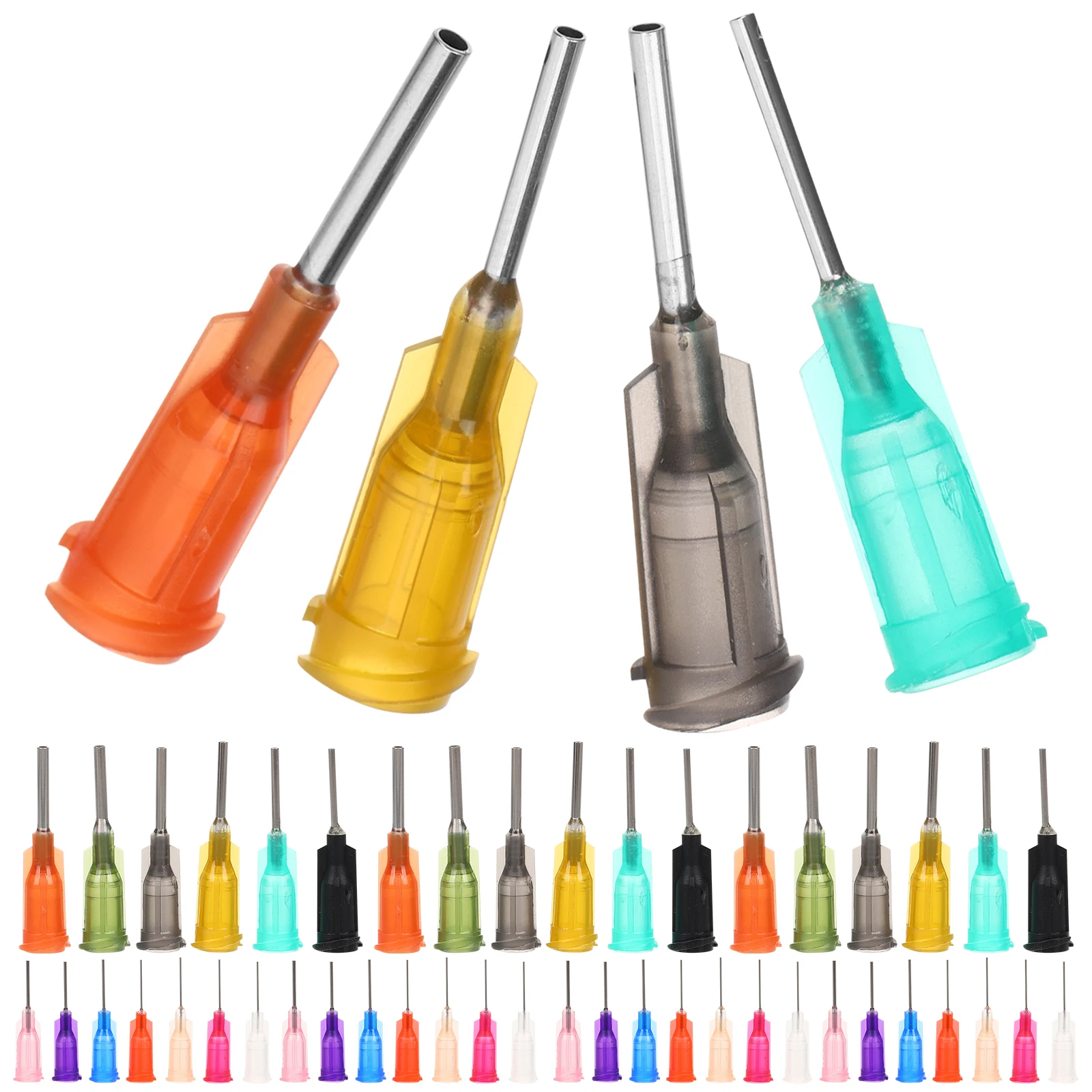 

60pcs Stainless Steel Tip Needles for Glue Dispensing 13G Replacement Tips Plastic Industrial Liquid Teaching Tools