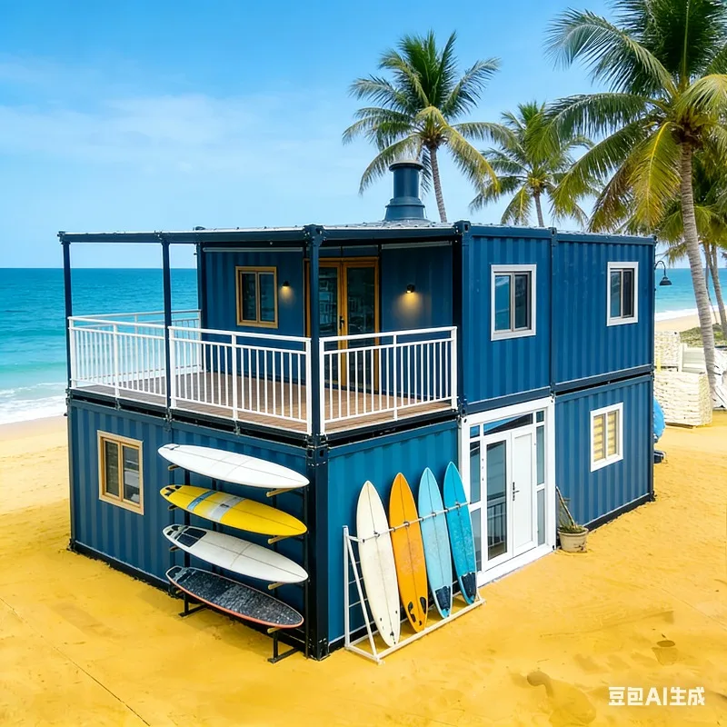 Hot Selling High End Double Wings Folding House 2 Bed Room 1 Bath Room 1 a Living Double Wing Folding Room