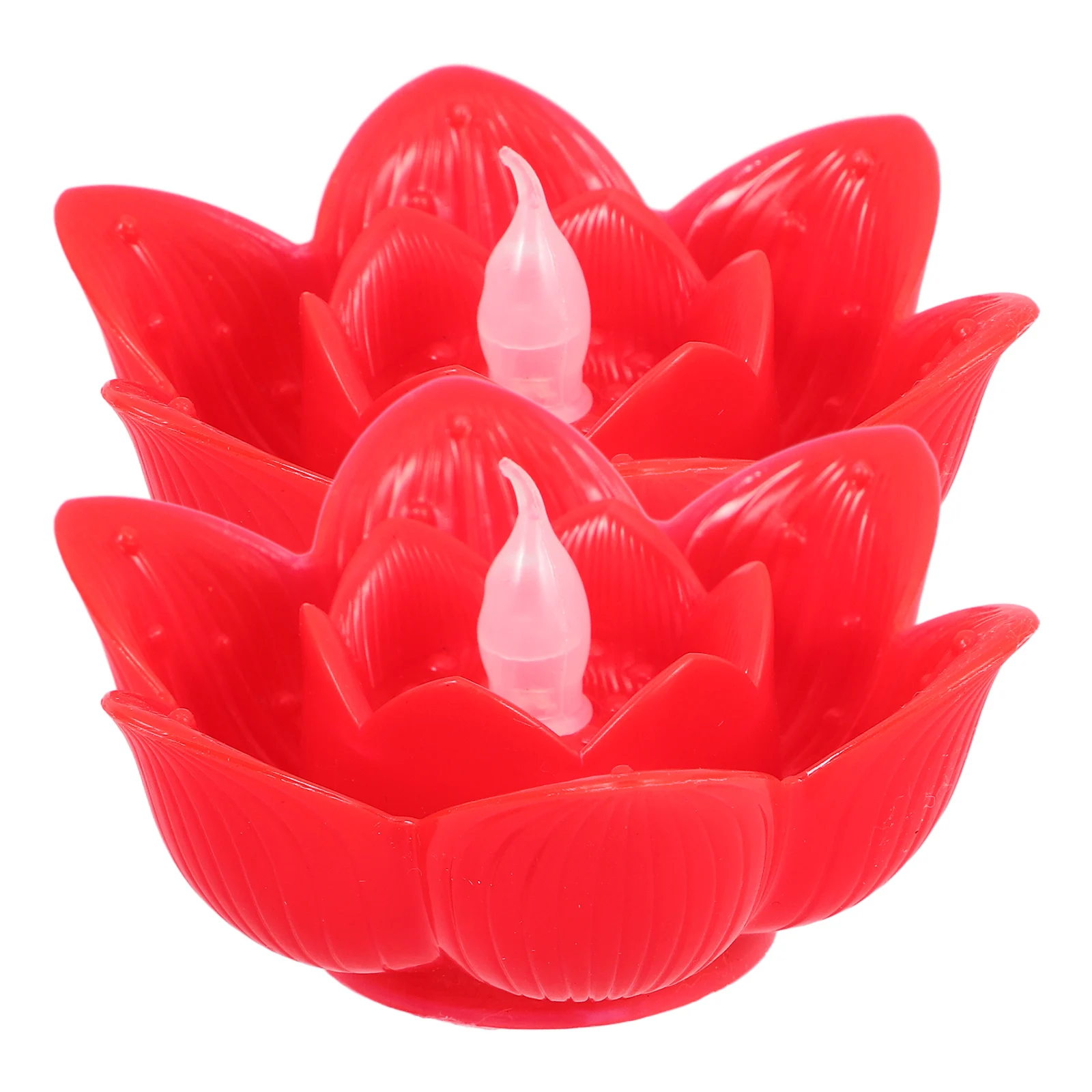 

2 pcs LEDElectronicLotusCandleLamp Led Electronic Lotus Lamp Light FlamelessWaxSimulated RealisticHomeDecoration