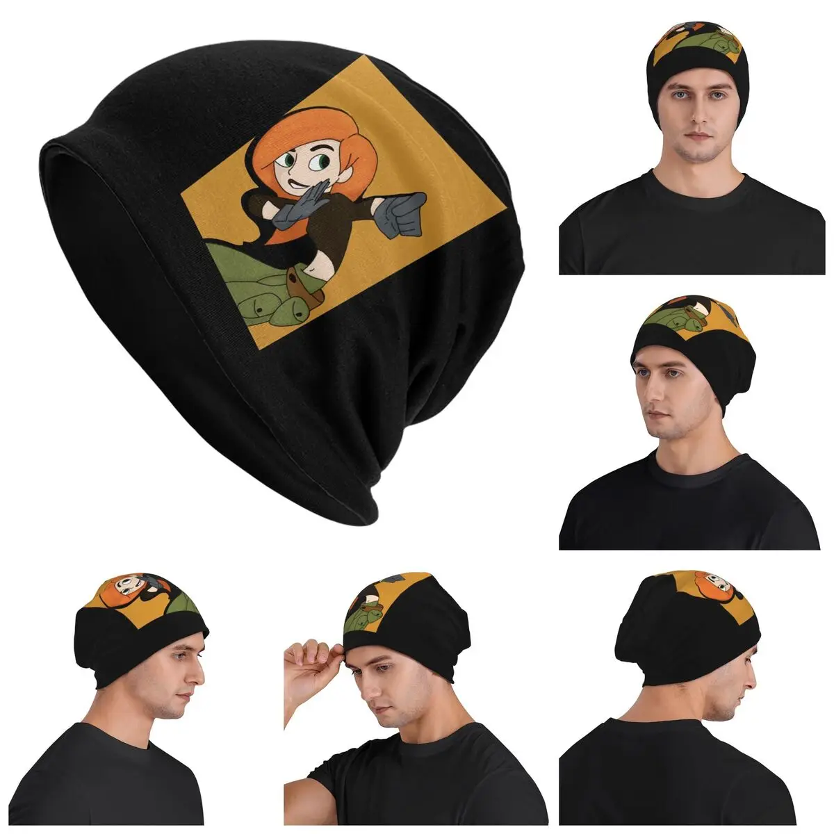 

Kim Possible - Comic Panel Style Warm Knitted Cap Fashion Bonnet Hat Autumn Winter Outdoor Beanies Hats for Men Women Adult