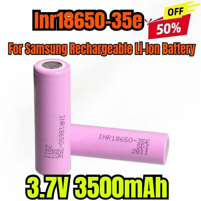 

For Samsung Rechargeable Li-Ion Battery, 18650 3500mAh 25A Discharge Inr18650-35e 3500mAh 3.7V