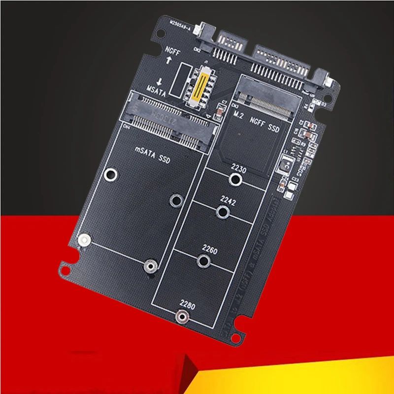 M.2/mSATA to SATA Adapter M.2 NGFF mSATA SSD to SATA3.0 2.5