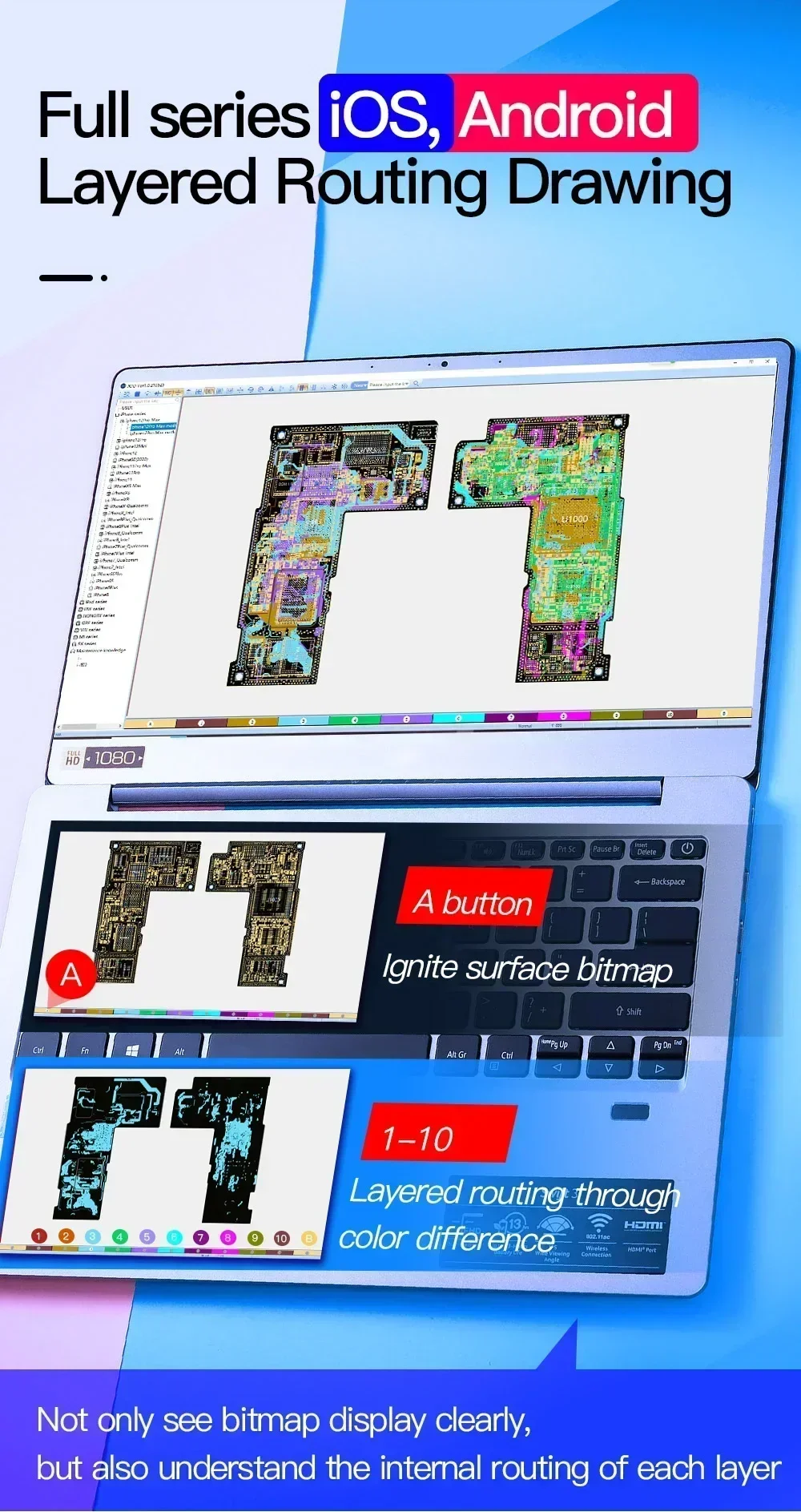 JC Schematic Diagram Bitmap JCID Intelligent Drawing Card for iPhone ipad Android Circuit Integrated Diagram Bitmap ZXW Tools