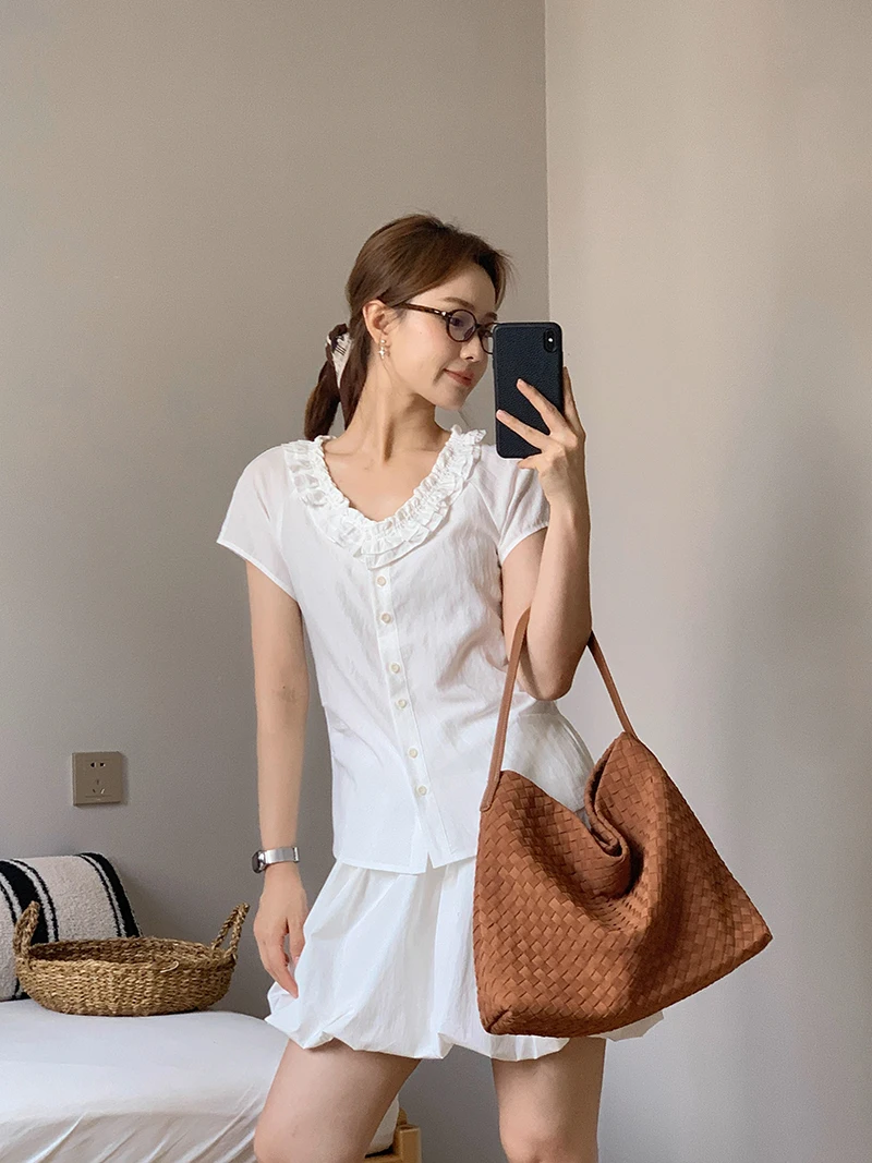 

High-End Handwoven Bucket Bag Large Capacity Commuter Single Shoulder Underarm Bag Casual Commuter Crossbody Women's Bag
