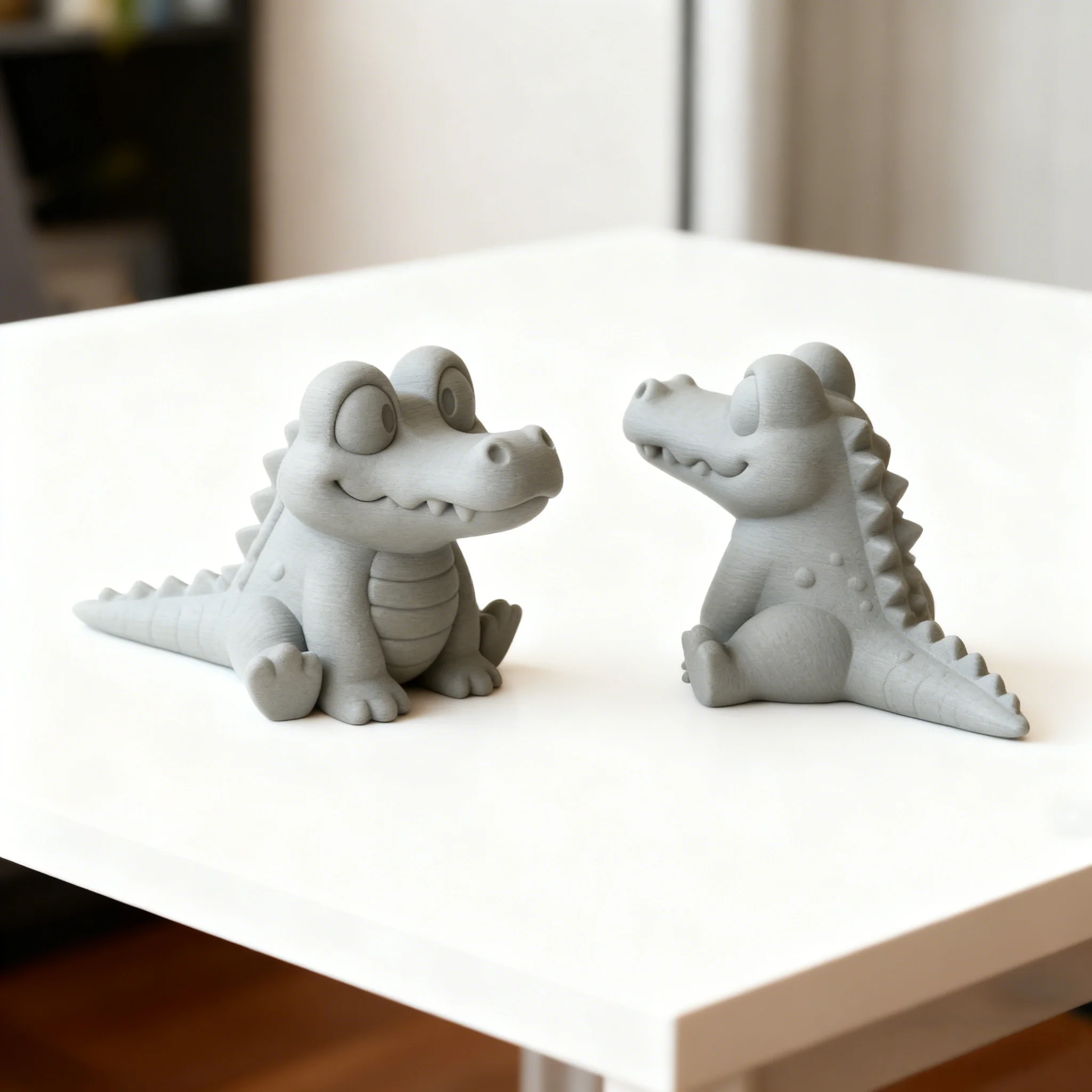 Cute Alligator Figurine, Charming 3D Printed Reptile Decor for Living Room, Bookshelf, Desk | Unique Home Accent Gift