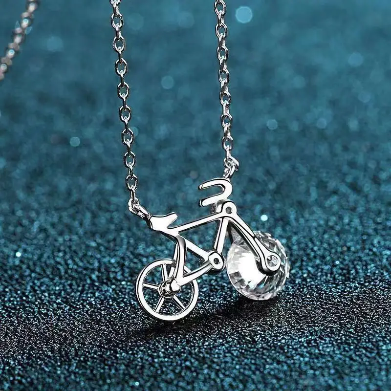 Collier ras du cou classique en pierre avec strass, pendentif de vélo de luxe, bijoux exquis