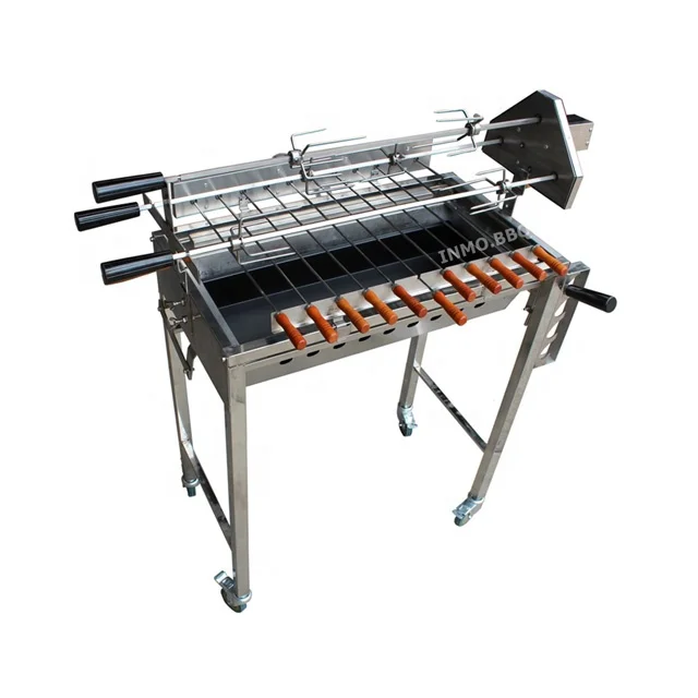 

Upgraded NEW Style Cyprus Grill With Height Adjustment Stainless Steel BBQ Spit Rotisserie