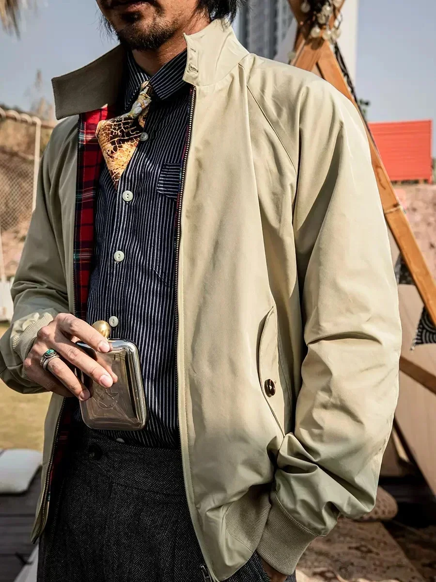 سترة بريطانية كلاسيكية على طراز تورنادو الأحمر الخالدة للرجال سترة جولف سترة واقية