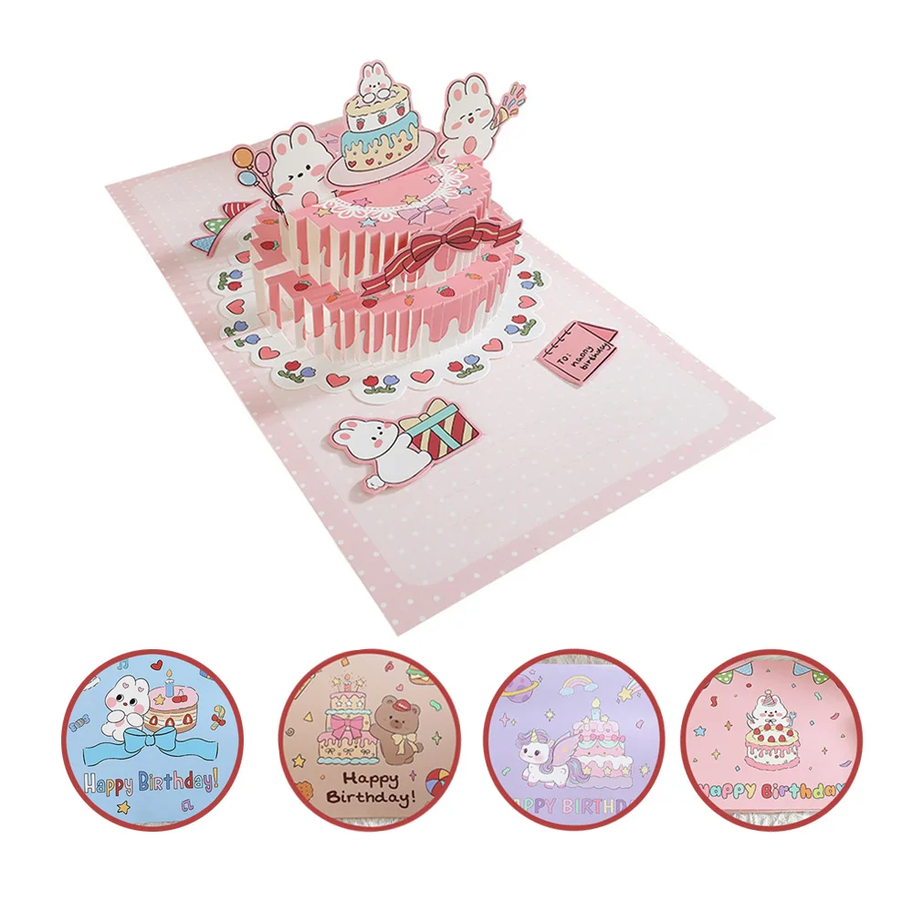 

DIY 3D Pop-Up Birthday Card Kit – No Cutting Required – Handmade Foldable Greeting Card Set with Envelope – Cute Animal Desig