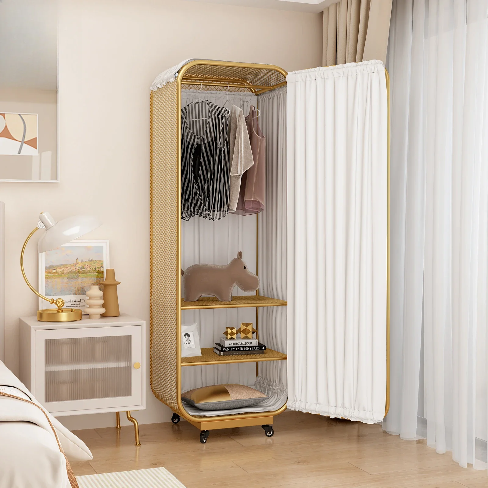 

Minimalist Nordic Wardrobe Cabinet Drawers System Filing Simple Wardrobe Shelves Display Modern Wooden Guarda Roupa Furniture