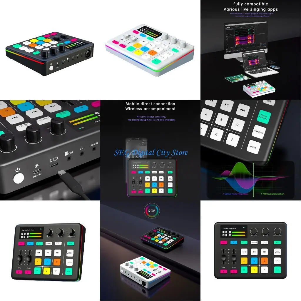 

U75B Sound Card Professional Bluetooth-compatible Studio Record For Phone PC Sound