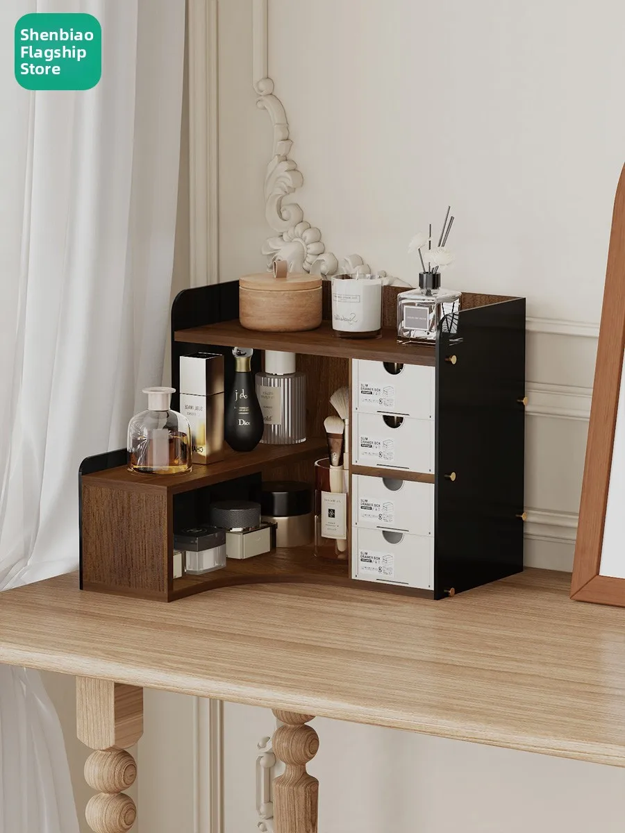 

Wooden Multi-Layer Cosmetic Storage Rack Home Jewelry Display Stand Desk Top Perfume Organizer Shelf Beauty Product Holder