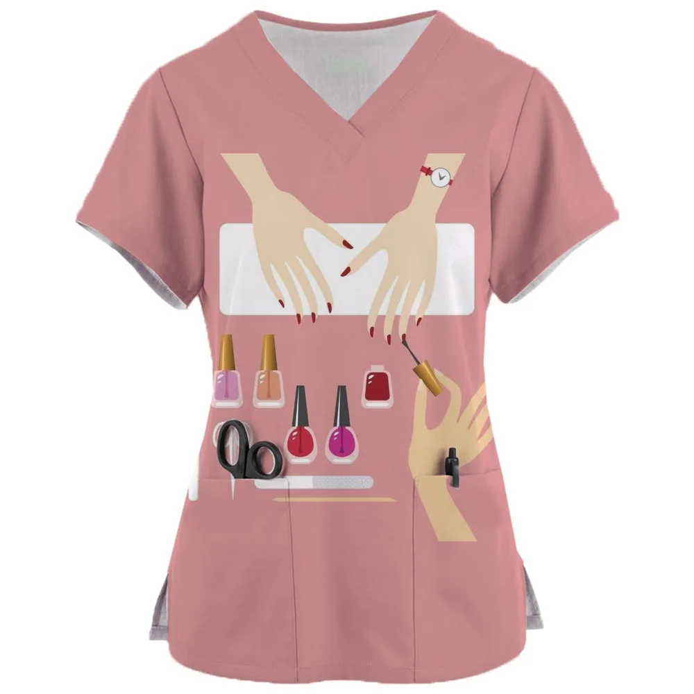 Medical Nurse Uniform Jogger Scrubs Hospital Uniforms Scrubs Suit New Spa Uniforms Women V-neck Fashion Work Wear