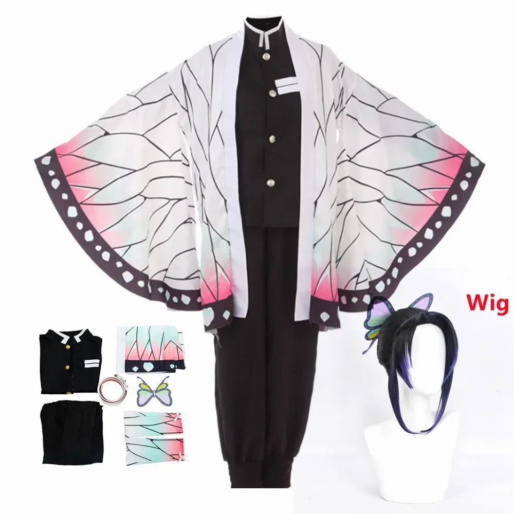 Kochou Shinobu Косплей Костюм Аниме Shinobu Pruik Haori Униформа Женская и женская одежда на Хэллоуин