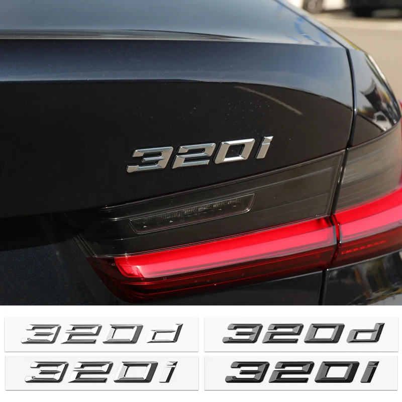 

320i 320d Lettering Sticker Fender Rear Badge Logo Emblem For BMW 320i 320d Logo G20 F30 E46 E90 F31 F34 Auto Accessories
