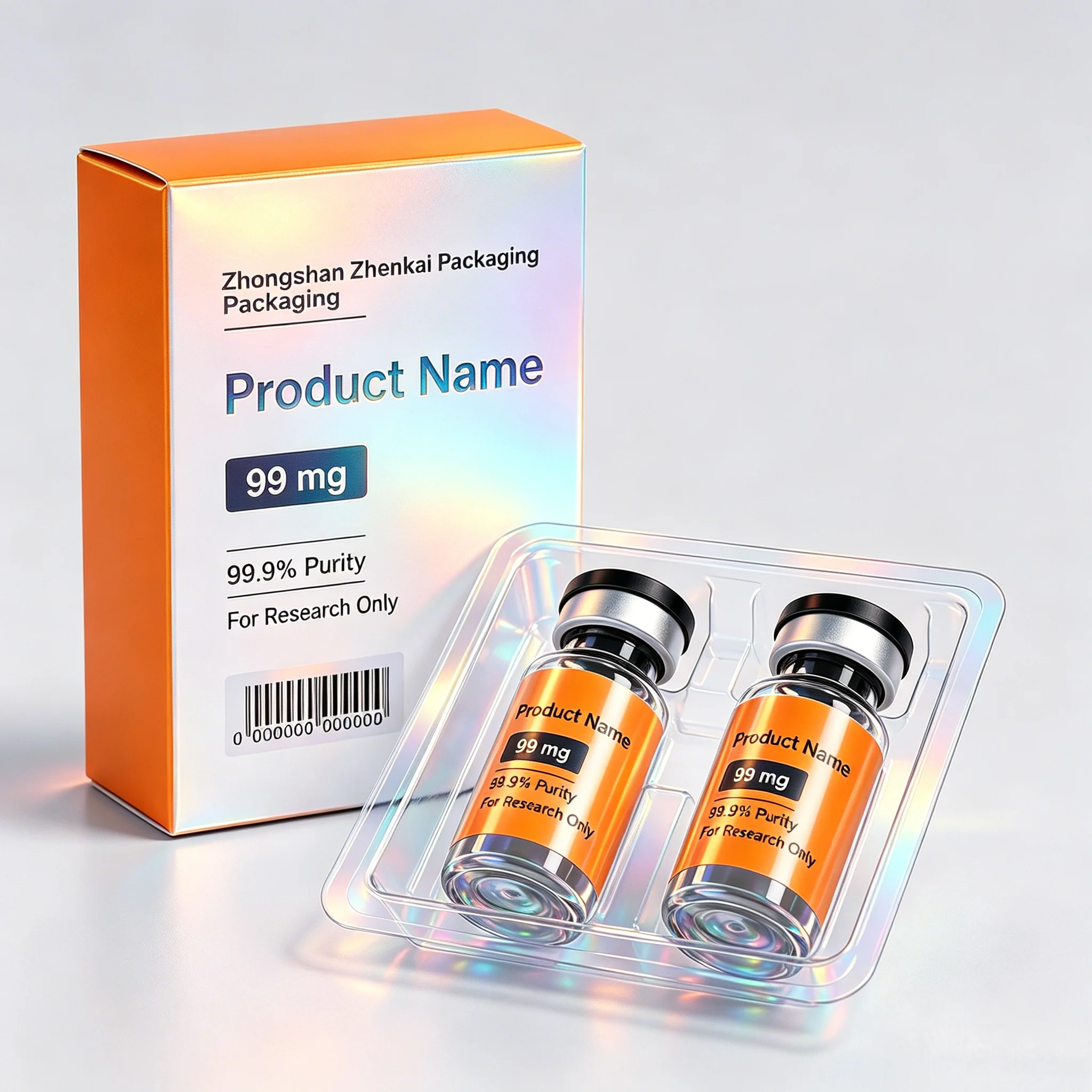Premium Custom High Tack Peptide Vial Sticker Labels,Supporting Separate Single Pack Paper Boxes For Injection Vials