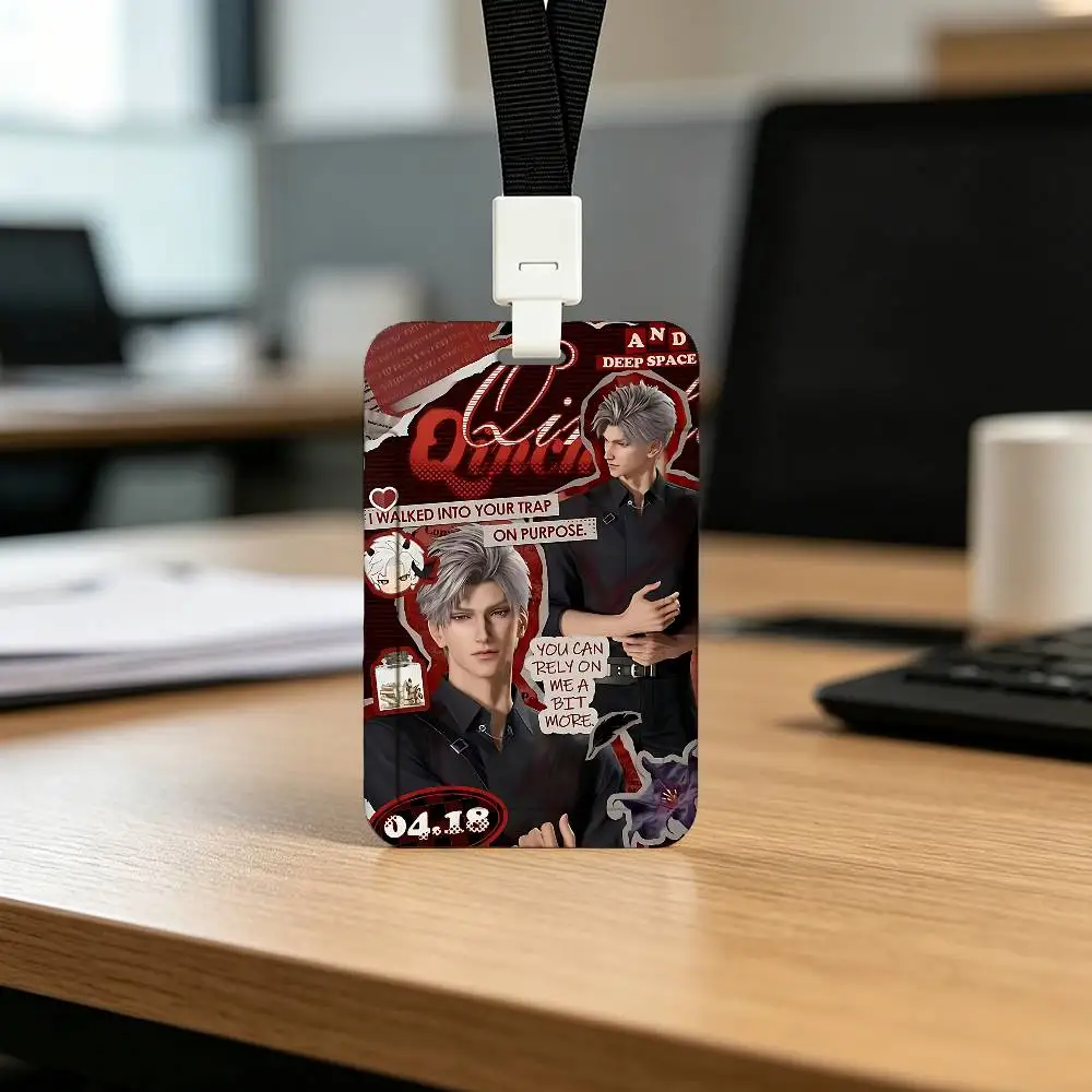 Love And Deepspace Sylus Print Card Printed Tag Holder With Detachable Lanyard, Business Employee ID Card Holder