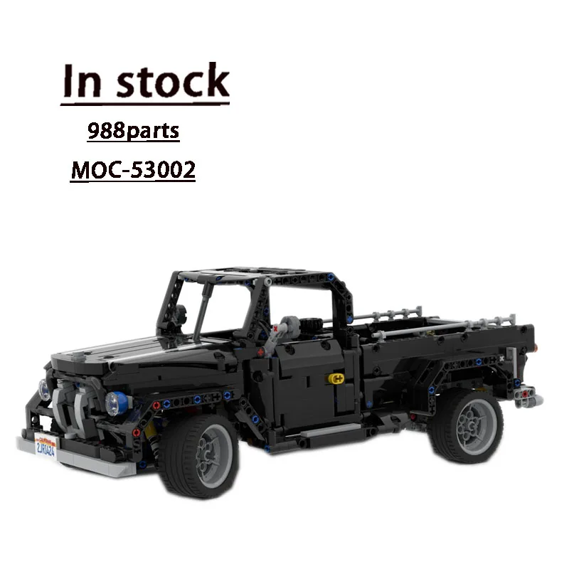 MOC-53002 Black Classic Cargo Transport Truck Assembly Stitching Building Blocks Model 988 Parts Kids Building Blocks Toy Gift