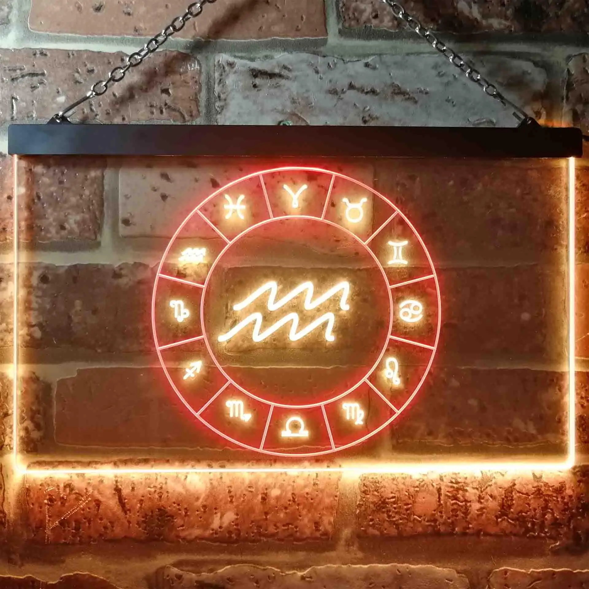 Aquarius Astrology Zodiac Dual-color LED Neon Sign st6-i3314