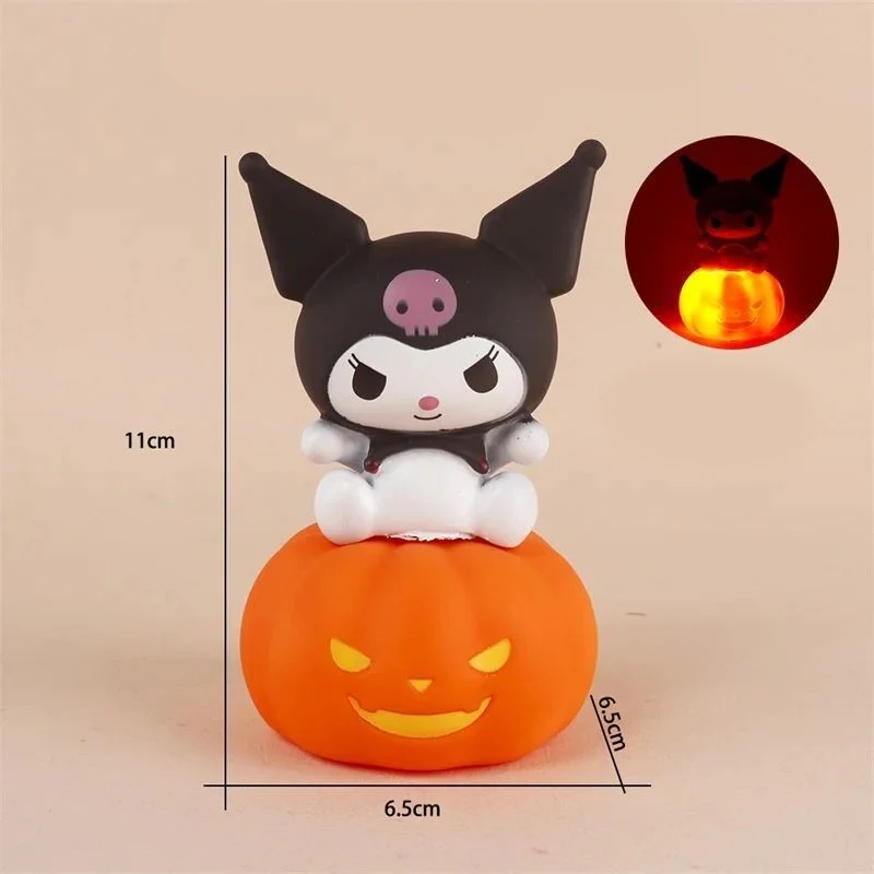 โคมไฟข้างเตียงสำหรับเด็กลายอนิเมะ Sanrio Hello Kitty Kuromi Cinnamoroll ไฟกลางคืนฮาโลวีนโคมไฟของเล่นเรืองแสง kado ulang tahun น่ารัก