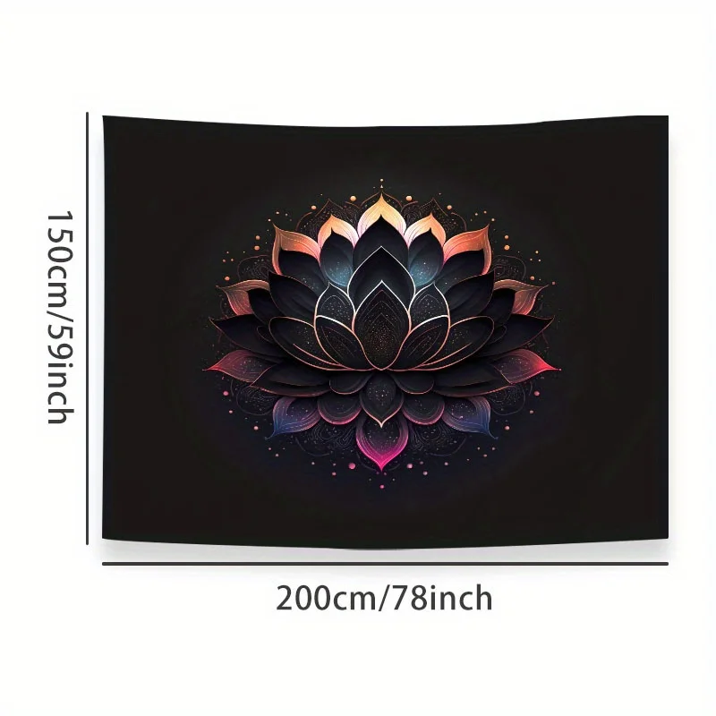 Mystical Lotus Mandala Tapestry, Perfect for Adding a Touch of Spiritual and Artistic Beauty to Any Room or Dorm Decor