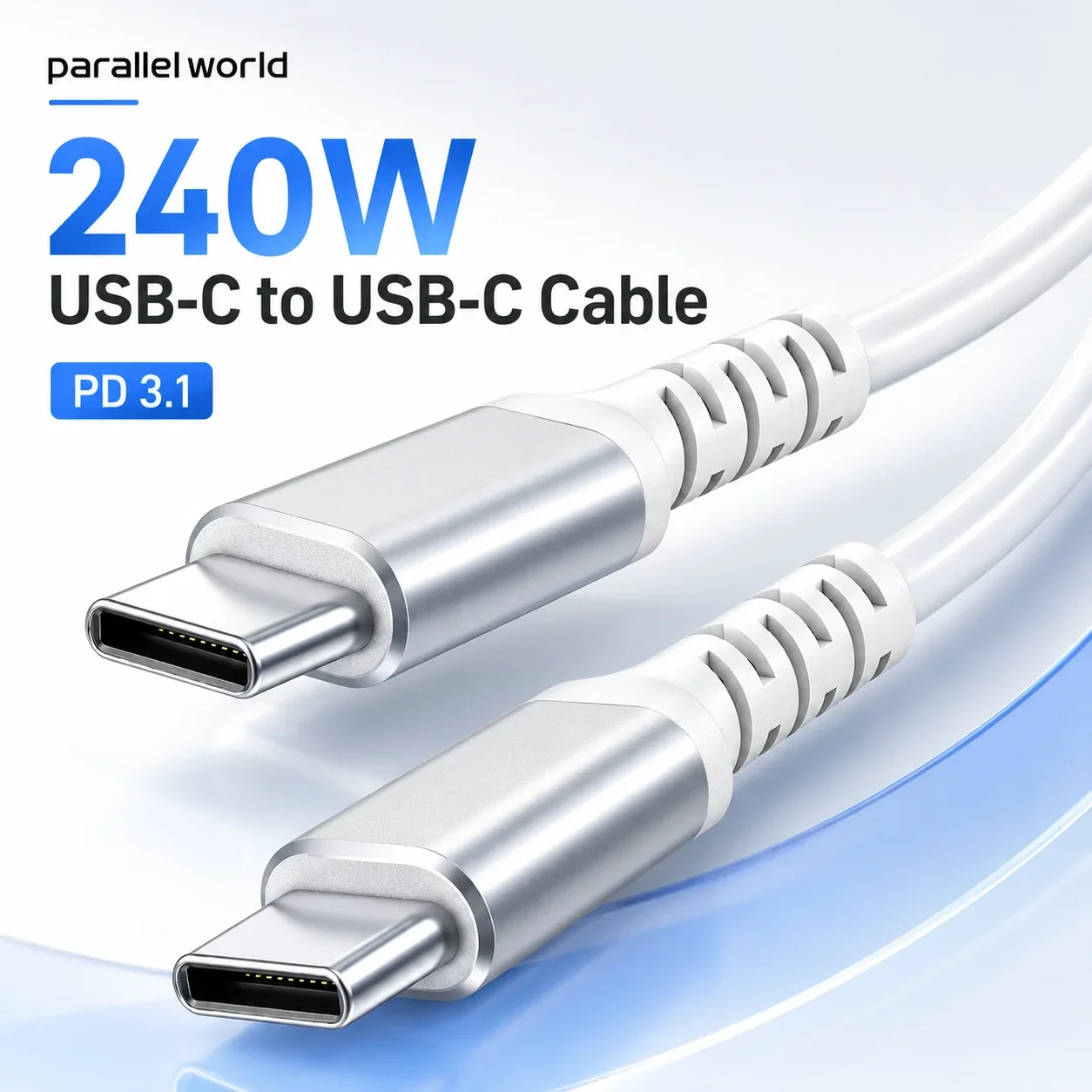 [2 Pack] PD240W USB C To USB C Cable Fast Charging 5A Type-C for Laptop MacBook iPhone 17 Samsung S26 iPad E-Marker Cord