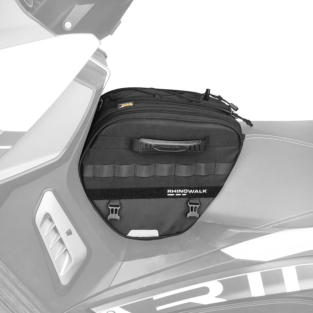 

Rhinowalk 15 Ltr Underbone Motorcycle Bike Seat Pack 15 Ltr Tunnel Bag with Molly System Scooter Luggage & Saddlebags