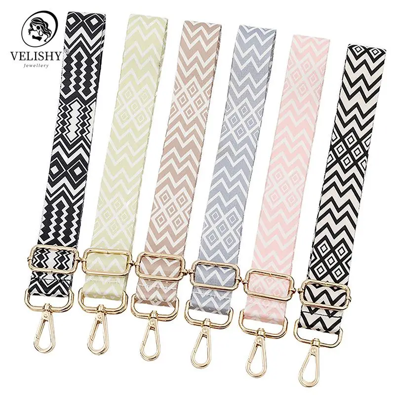 Ethnic Style Jacquard Crossbody Bag Strap 3.8cm Wide Handbag Belt Shoulder Replacement Adjustable Strap Bag Part Belt For Bag