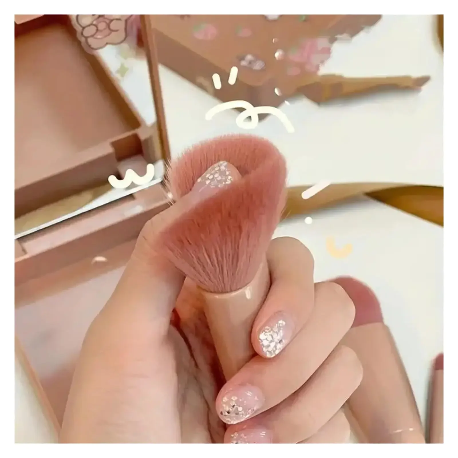 Ensemble de pinceaux de maquillage de taille de voyage, 5 pièces, Mini pinceaux de maquillage, petit Kit de pinceaux cosmétiques à fonction complète avec étui et miroir